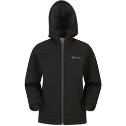 Mountain Warehouse Childrens/Kids Exodus Water Resistant Soft Shell Jacket - 7-8 Years, Black