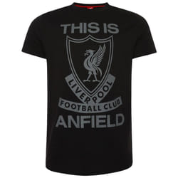 Liverpool FC Mens This Is Anfield T-Shirt - M, Black/Grey