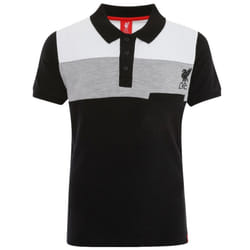 Liverpool FC Childrens/Kids Colour Block Polo Shirt - 7-8 Years, Black/Grey/White