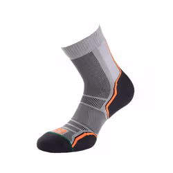 1000 Mile Mens Trail Socks (Pack of 2) - 6 UK-8 UK, Grey/Orange