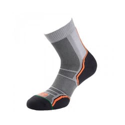 1000 Mile Mens Trail Socks (Pack of 2) - 6 UK-8 UK, Grey/Orange