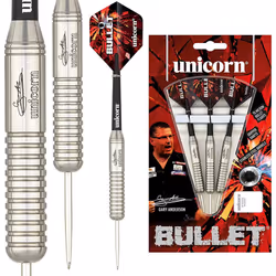 Unicorn Bullet Stainless Steel Darts (Pack of 3) - 25g, Silver/Black