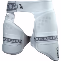 Kookaburra Boys 500 Pro Left Hand Cricket Thigh Guard - 26cm, White/Grey
