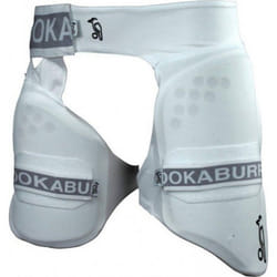Kookaburra Boys 500 Pro Left Hand Cricket Thigh Guard - 26cm, White/Grey