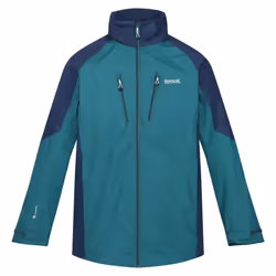 Regatta Mens Calderdale IV Waterproof Softshell Hooded Walking Jacket - S, Pacific Green/Admiral Blue