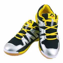 Karakal Mens Prolite Indoor Court Trainers - 10 UK, Silver/Black/Yellow
