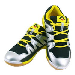 Karakal Mens Prolite Indoor Court Trainers - 10 UK, Silver/Black/Yellow