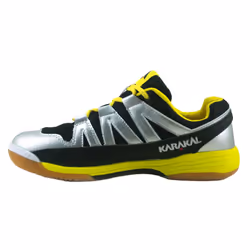 Karakal Mens Prolite Indoor Court Trainers - 10 UK, Silver/Black/Yellow