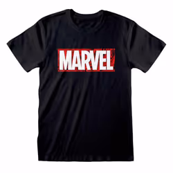 Marvel Comics Unisex Adult Logo T-Shirt - S, Black/White