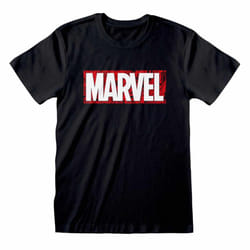 Marvel Comics Unisex Adult Logo T-Shirt - S, Black/White