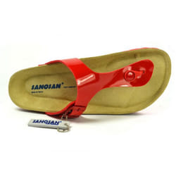 Sanosan Womens/Ladies Geneve Lacquered Leather Sandals - 6 UK, Red/Brown