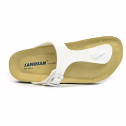 Sanosan Womens/Ladies Geneve Lacquered Leather Sandals - 3 UK, White/Brown