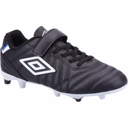 Umbro Childrens/Kids Speciali Liga Firm Leather Football Boots - 2 UK, Black/White