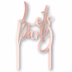 Amscan Lets Party Metallic Acrylic Cake Topper - 18cm x 10cm, Rose Gold
