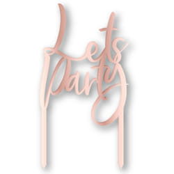 Amscan Lets Party Metallic Acrylic Cake Topper - 18cm x 10cm, Rose Gold