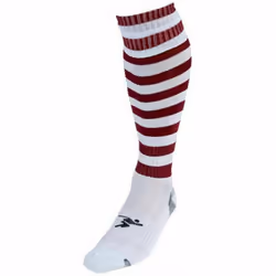 Precision Unisex Adult Pro Hooped Football Socks - 7 UK-12 UK, White/Maroon