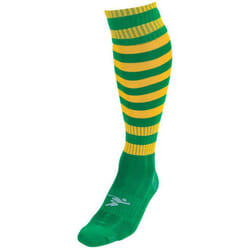 Precision Unisex Adult Pro Hooped Football Socks - 7 UK-12 UK, Green/Gold