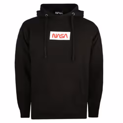 NASA Mens Box Logo Hoodie - L, Black
