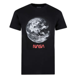 NASA Mens Earth T-Shirt - M, Black/White/Red