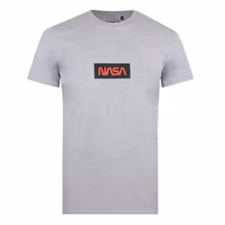 NASA Mens Box Logo T-Shirt - M, Grey