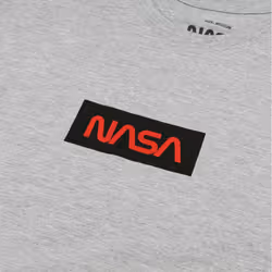 NASA Mens Box Logo T-Shirt - M, Grey