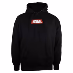 Marvel Mens Box Logo Hoodie - L, Black