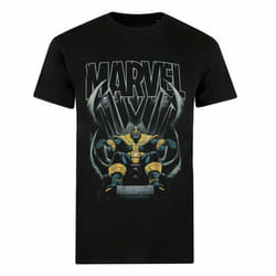 Marvel Mens Thanos Throne T-Shirt - XL, Black/Grey/Gold