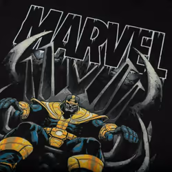 Marvel Mens Thanos Throne T-Shirt - XL, Black/Grey/Gold