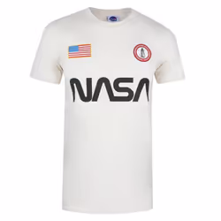 NASA Mens Badge Cotton T-Shirt - XXL, Natural