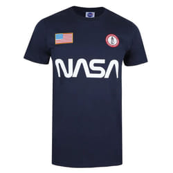 NASA Mens Badge Cotton T-Shirt - M, Navy
