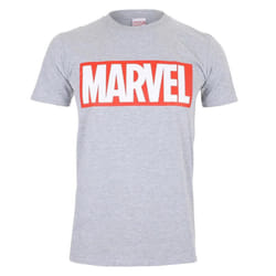 Marvel Comics Mens Core Logo T-Shirt - L, Sports Grey