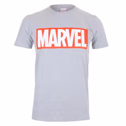Marvel Comics Mens Core Logo T-Shirt - M, Sports Grey