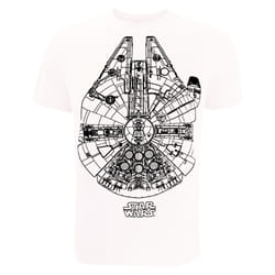 Star Wars Mens Millennium Falcon T-Shirt - 2XL, White