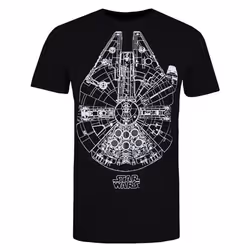 Star Wars Mens Millennium Falcon T-Shirt - M, Black