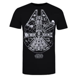 Star Wars Mens Millennium Falcon T-Shirt - M, Black