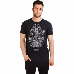 Star Wars Mens Millennium Falcon T-Shirt - M, Black