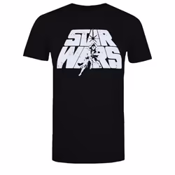 Star Wars Mens Retro Logo Cotton T-Shirt - M, Black