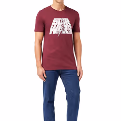 Star Wars Mens Retro Logo Cotton T-Shirt - XL, Burgundy