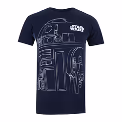 Star Wars Boys R2-D2 Outline T-Shirt - 7-8 Years, Navy