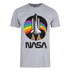 NASA Mens Rainbow T-Shirt - M, Sports Grey