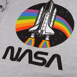 NASA Mens Rainbow T-Shirt - S, Sports Grey