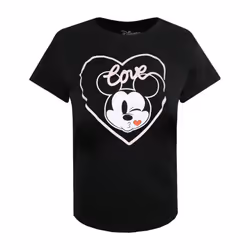 Disney Womens/Ladies Mickey Mouse Kiss T-Shirt