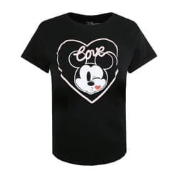 Disney Womens/Ladies Mickey Mouse Kiss T-Shirt