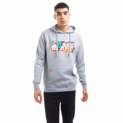 Marvel Mens Scrapbook Hoodie - L, Heather Grey