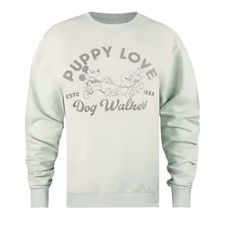 Disney Womens/Ladies Puppy Love Crew Neck Sweatshirt - S, Sage