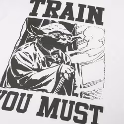 Star Wars Mens Train You Must Yoda T-Shirt - S, White/Black