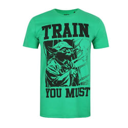Star Wars Mens Train You Must Yoda T-Shirt - XL, Green/Black