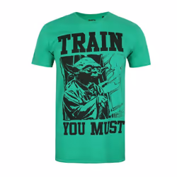 Star Wars Mens Train You Must Yoda T-Shirt - S, Green/Black