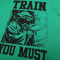 Star Wars Mens Train You Must Yoda T-Shirt - S, Green/Black