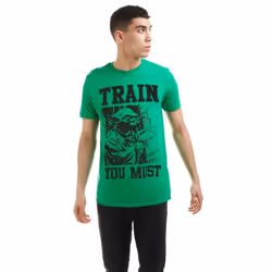 Star Wars Mens Train You Must Yoda T-Shirt - S, Green/Black